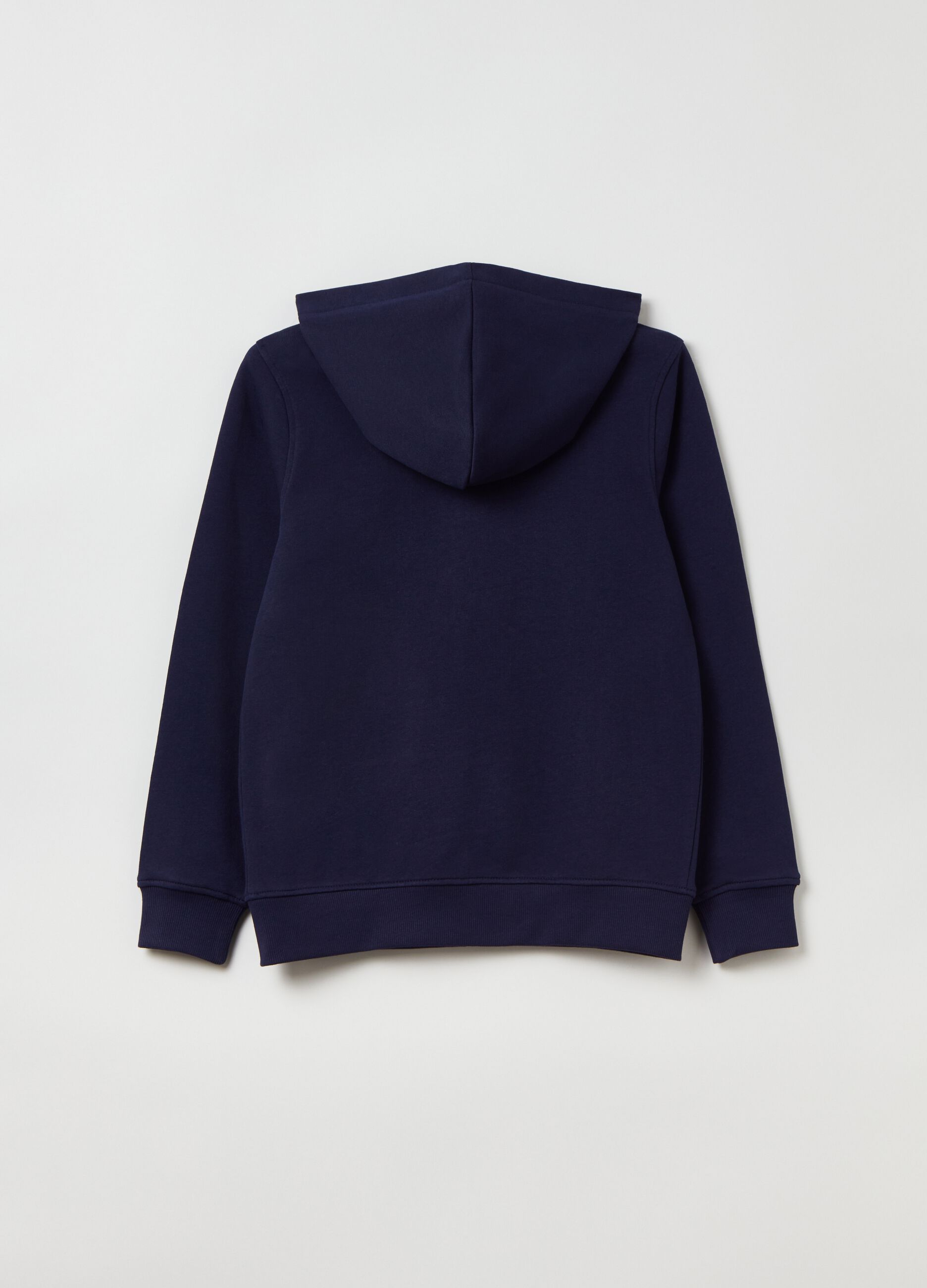 Full-zip fleece sweatshirt with lettering patch