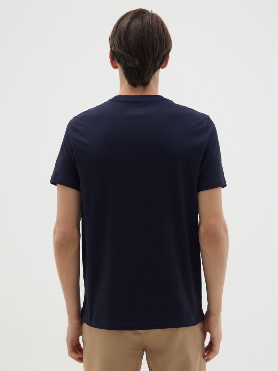Men's blue pure cotton regular fit t-shirt_3