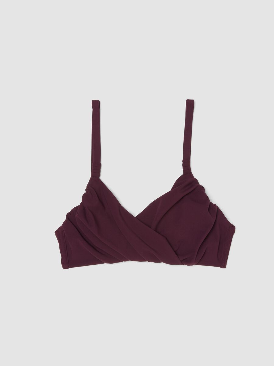 Top bikini viola in tessuto elasticizzato con effetto shaping_0