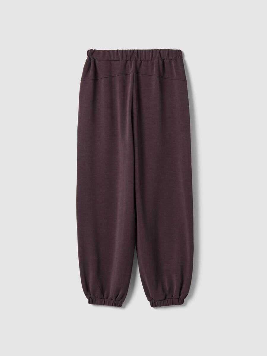 Pantaloni sportivi viola in viscosa elasticizzato_6