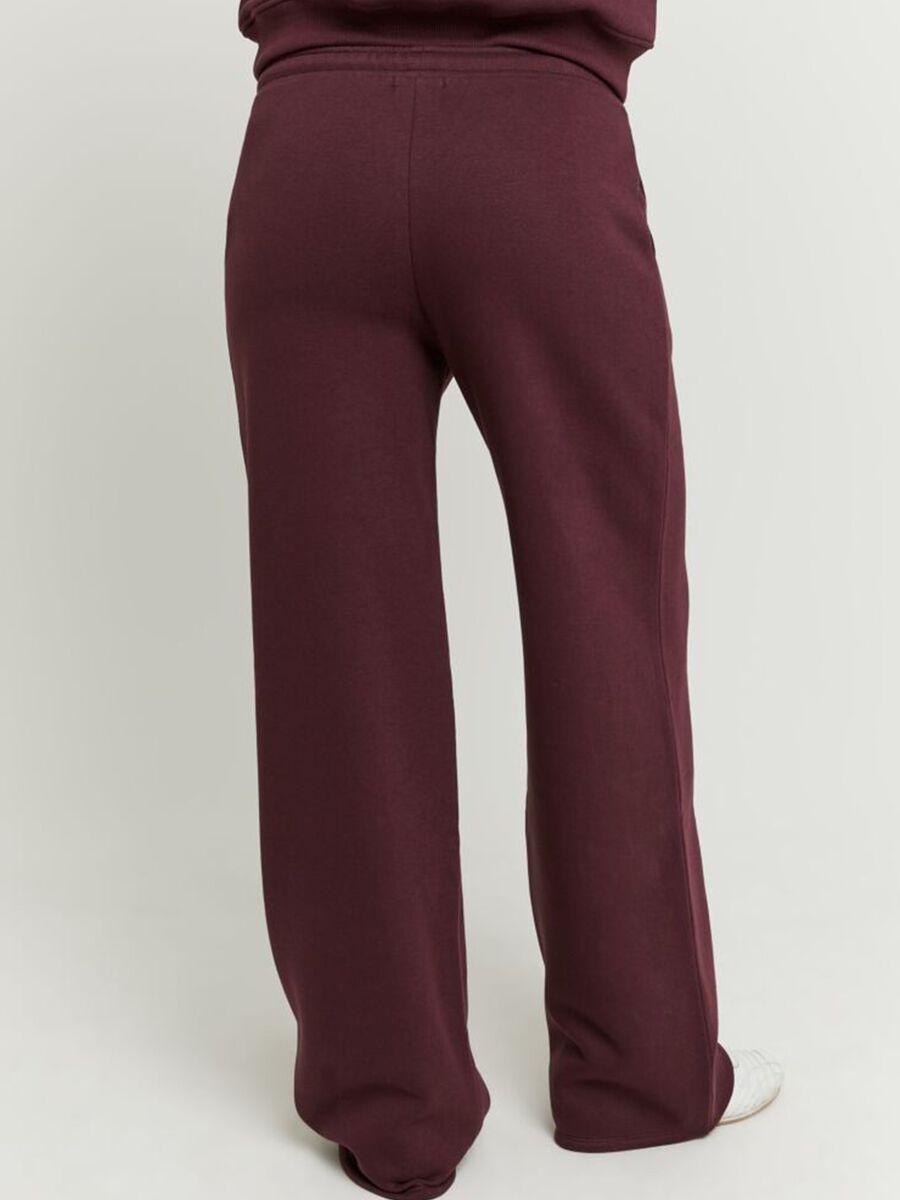 Purple Cotton Blend Regular Fit Trousers_2
