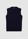 Blue Merino Wool Waistcoat Regular Fit_4