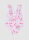 Pink Minnie print ruffle one-piece swimsuit for baby girls_1