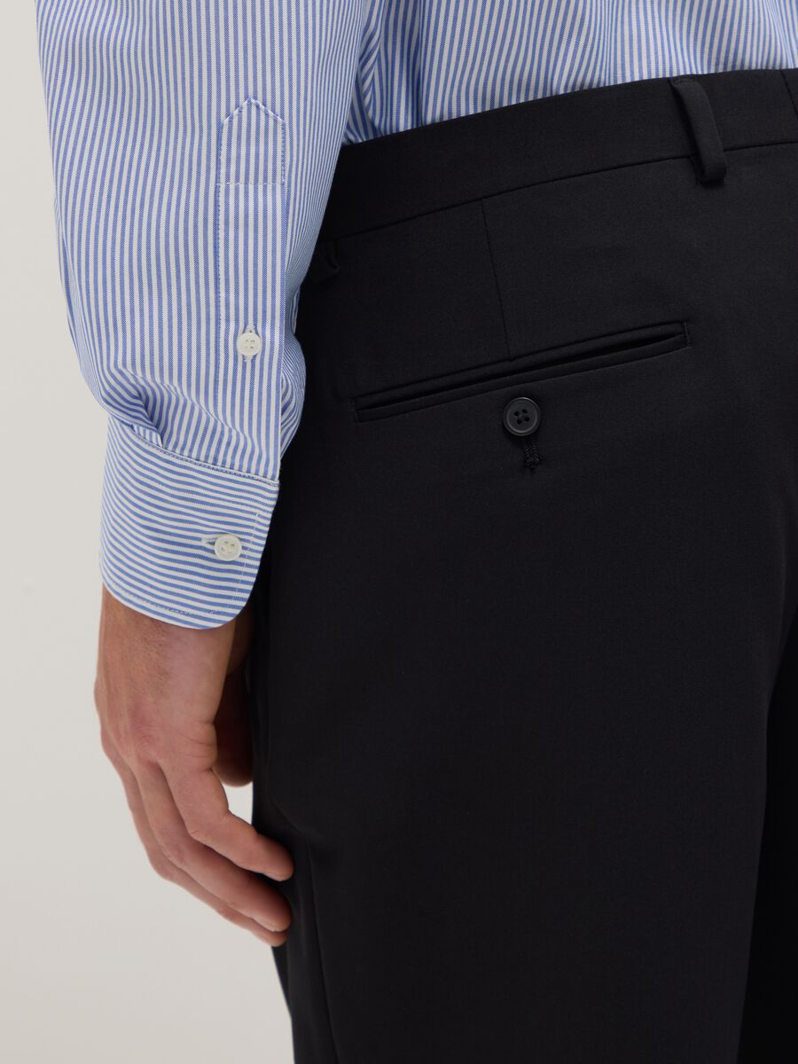 Multicolour striped shirt in cotton blend regular fit easy iron_3