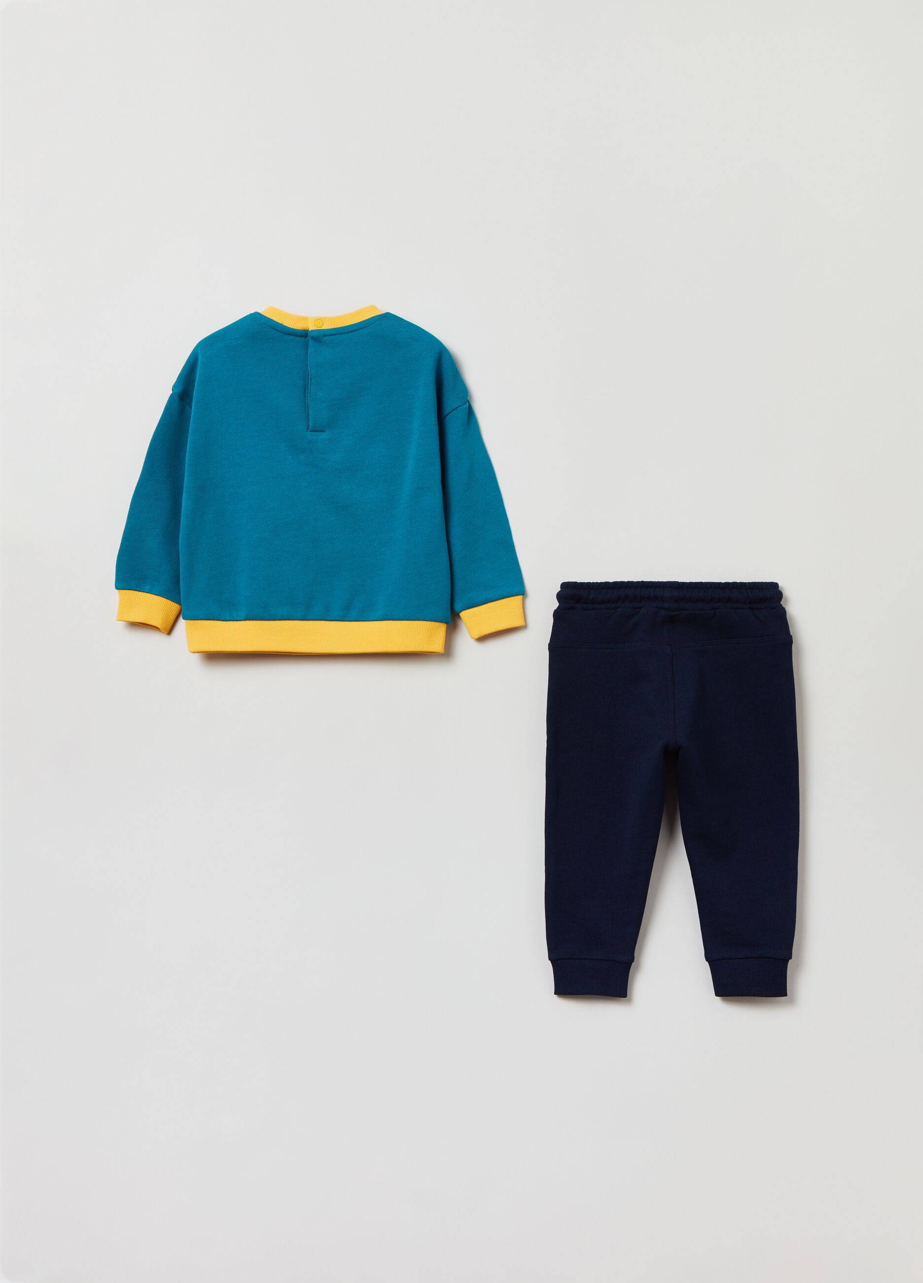Jogging set in French Terry color block_1
