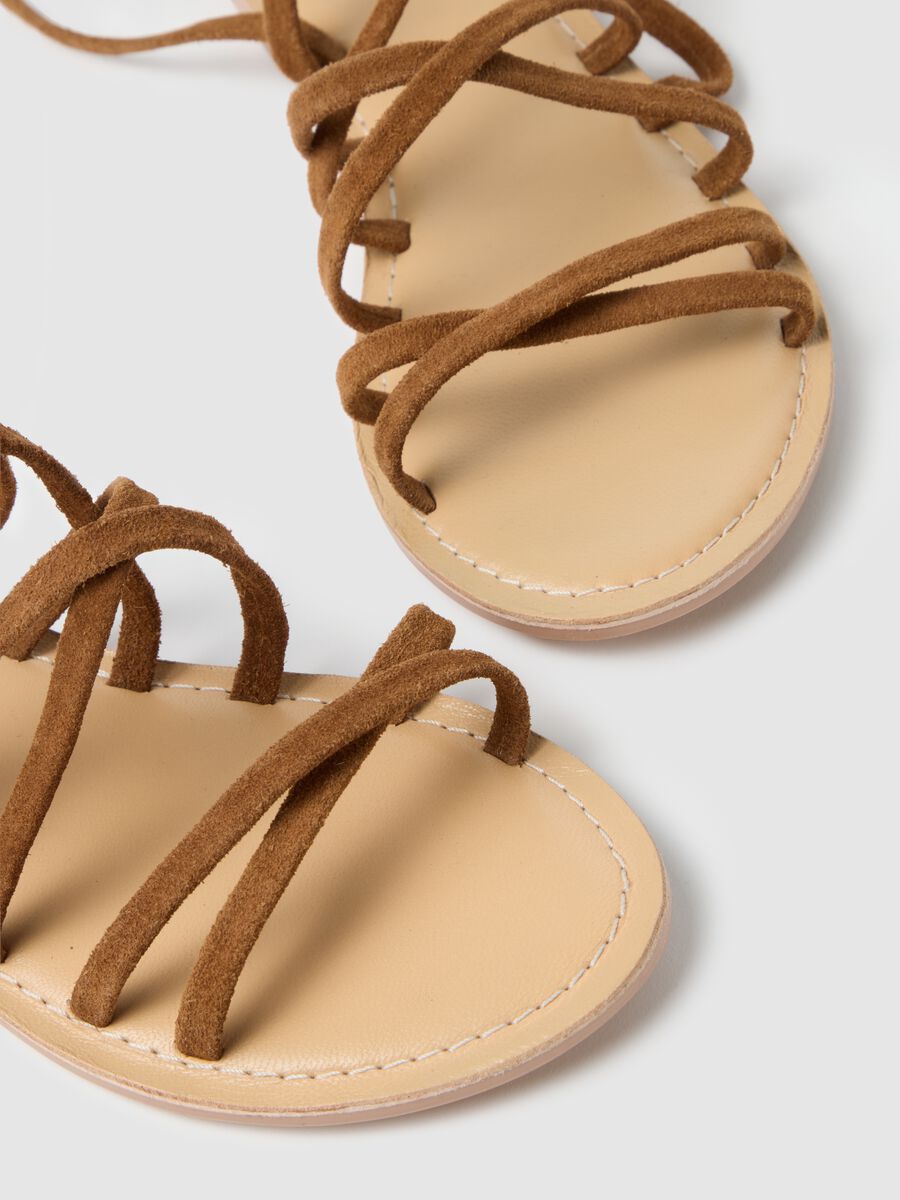 Women's multicolour genuine leather sandals with laces_2