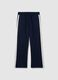 Blue cotton blend regular fit trousers_4