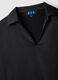Black short-sleeve polo-collar T-shirt, regular fit_1
