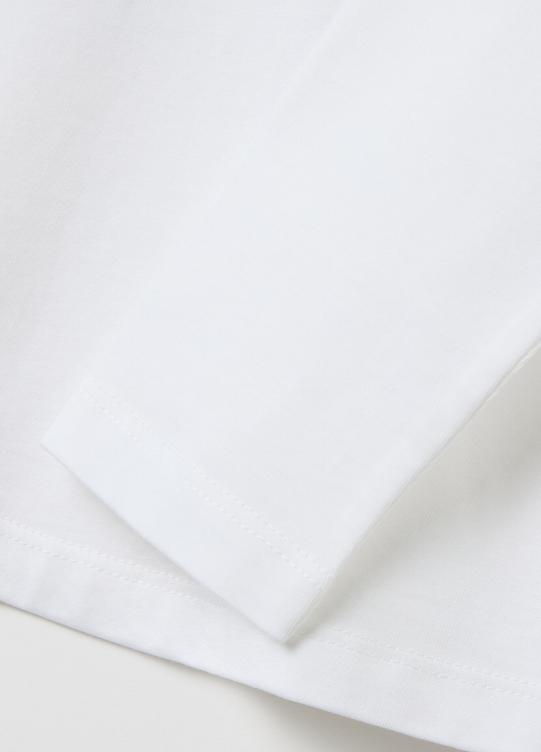 Cotton T-shirt with print and long sleeves