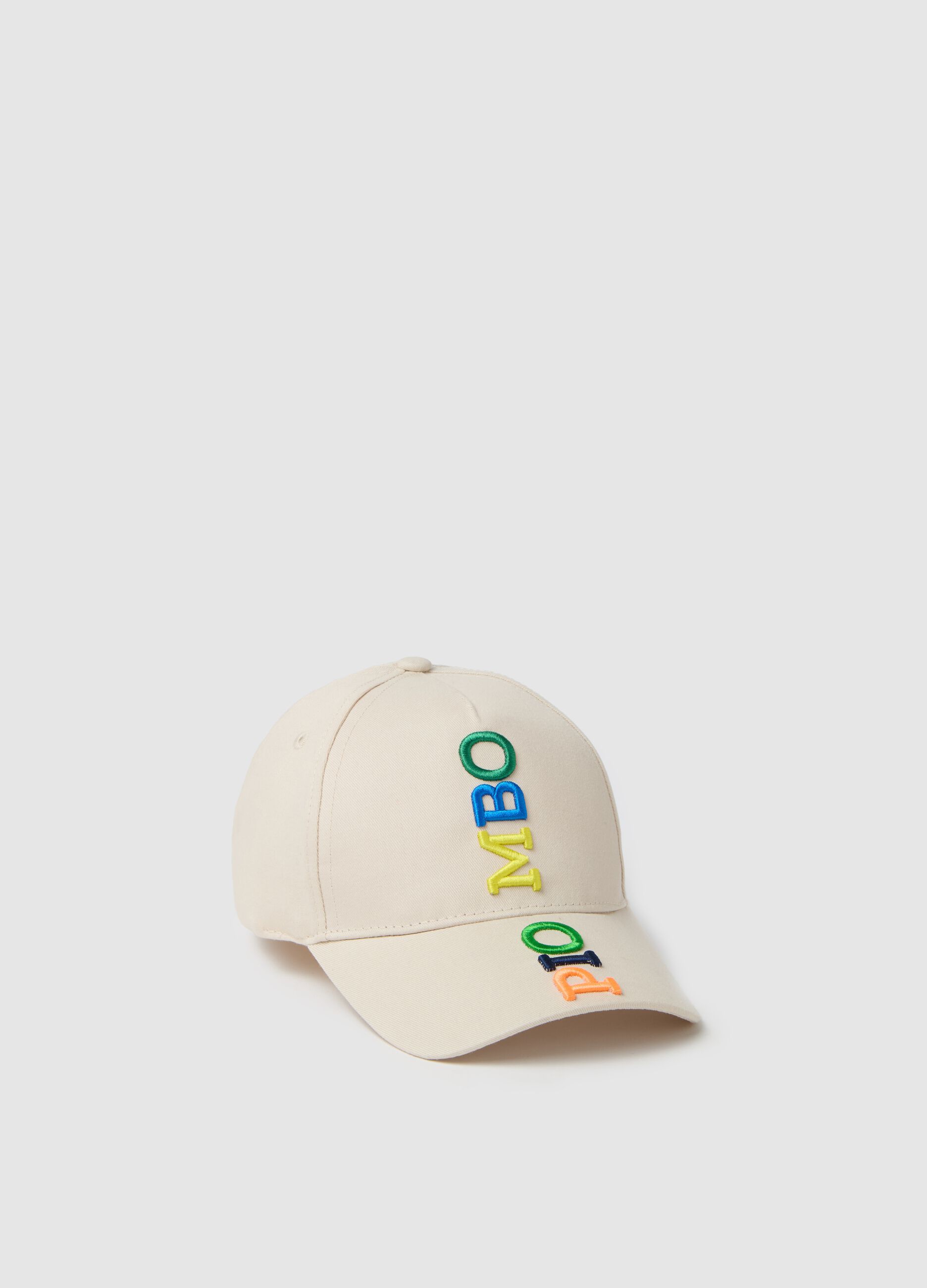 Baseball cap with raised logo embroidery