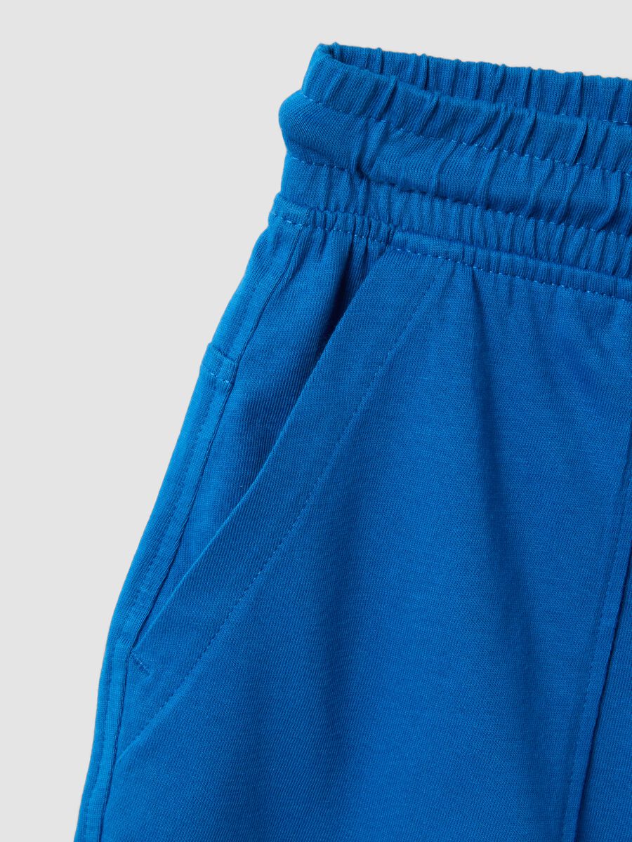 Blue organic cotton shorts with elasticated waist_2