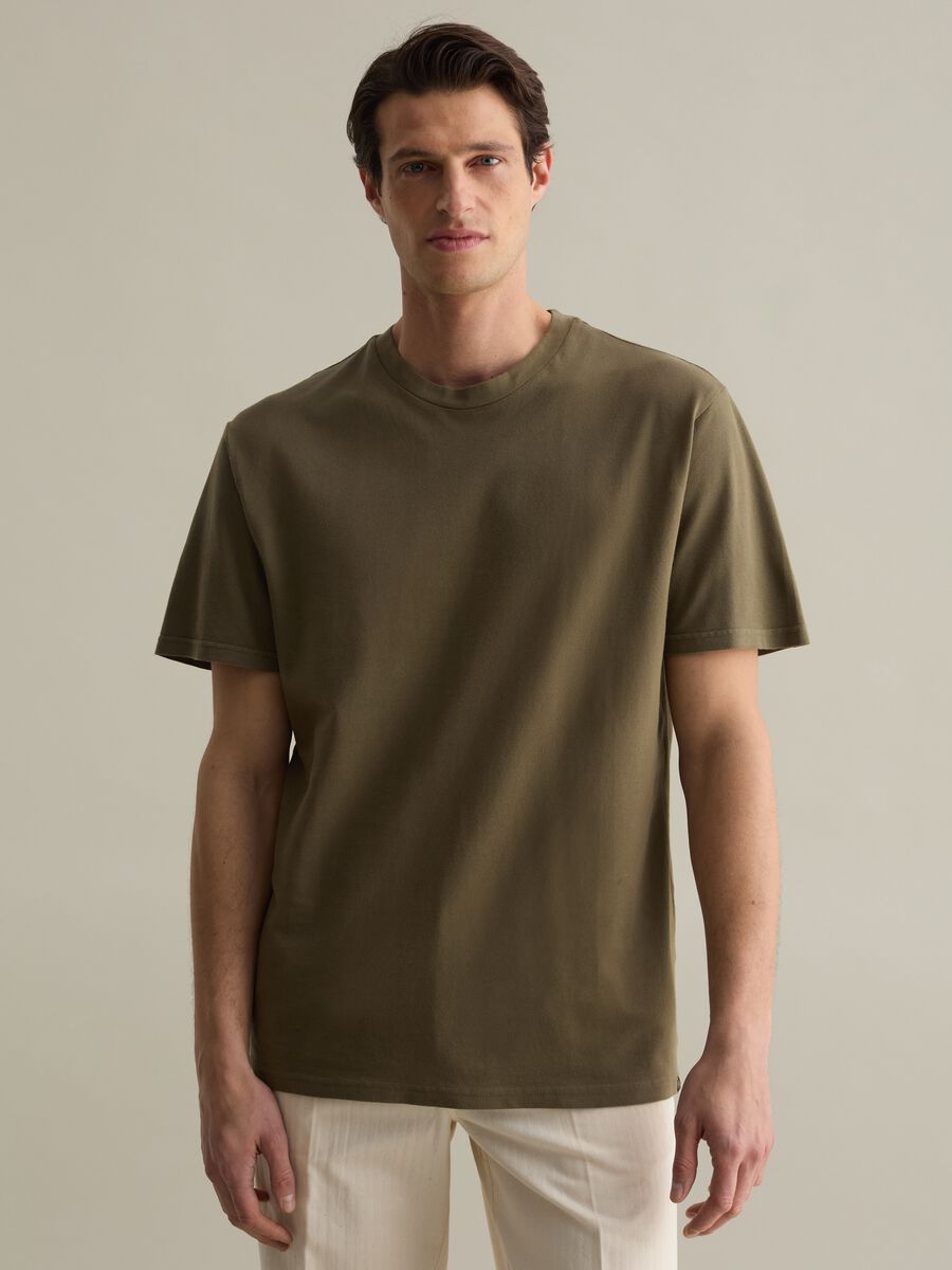 Solid colour cotton T-shirt_0