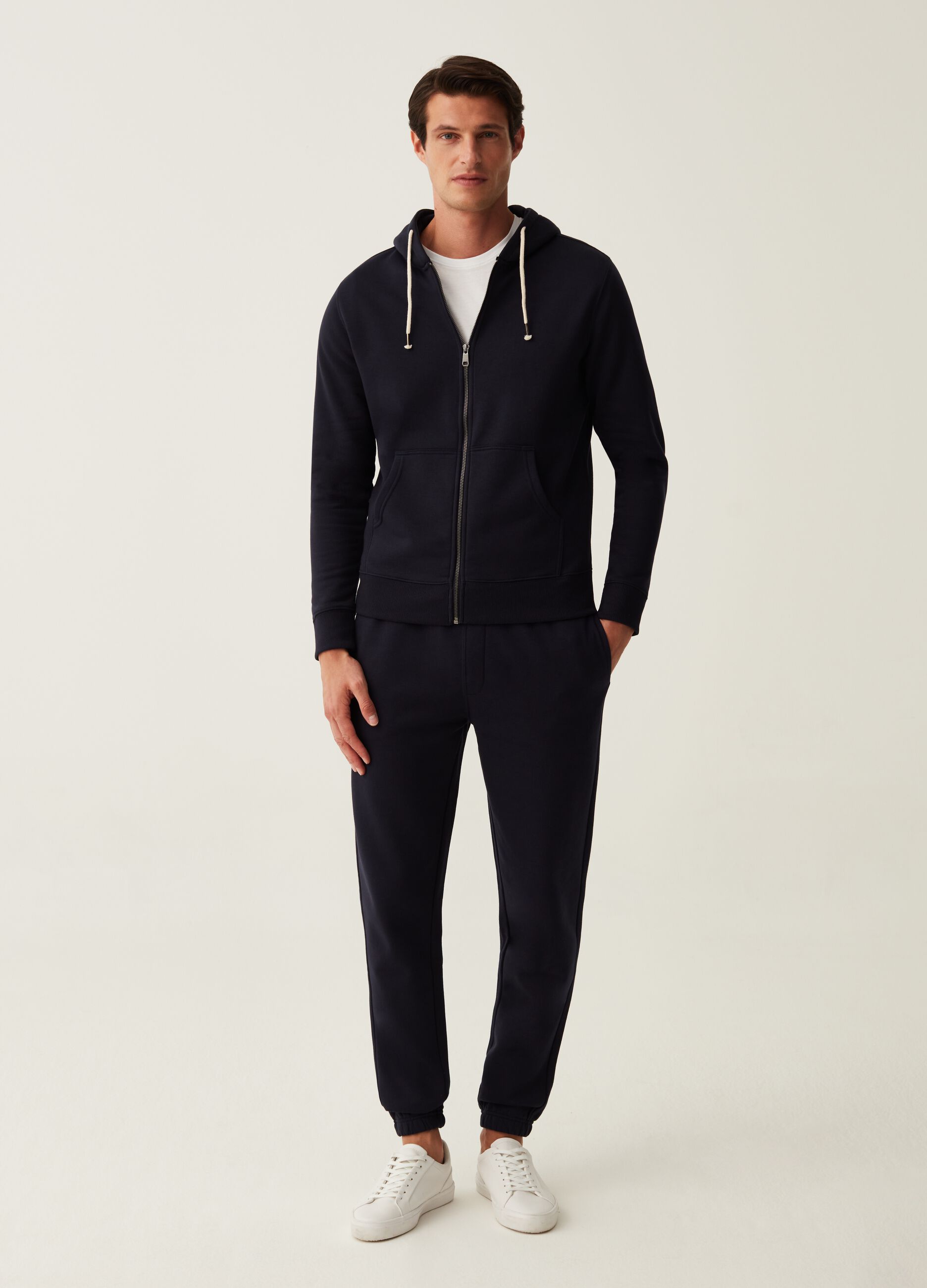 Full-zip in felpa con cappuccio_1