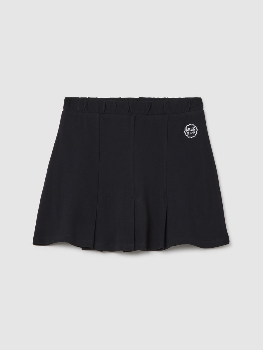 Women's black pure cotton skirt with regular fit_4