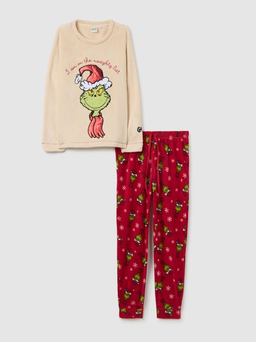 Multicolour Christmas regular fit pyjamas with Grinch print_0