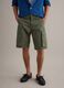 Green stretch cotton cargo shorts, regular fit_1