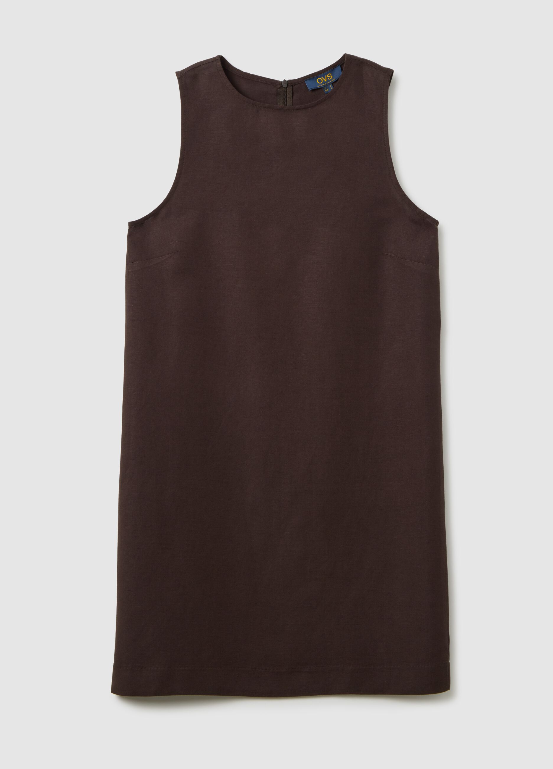 Abito da donna in misto marrone con zip
