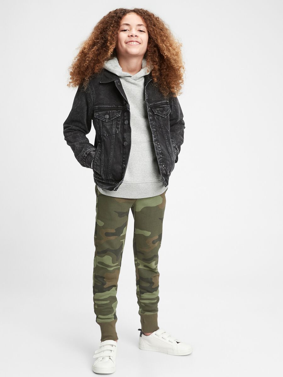 Plush camo joggers with embroidered logo_0