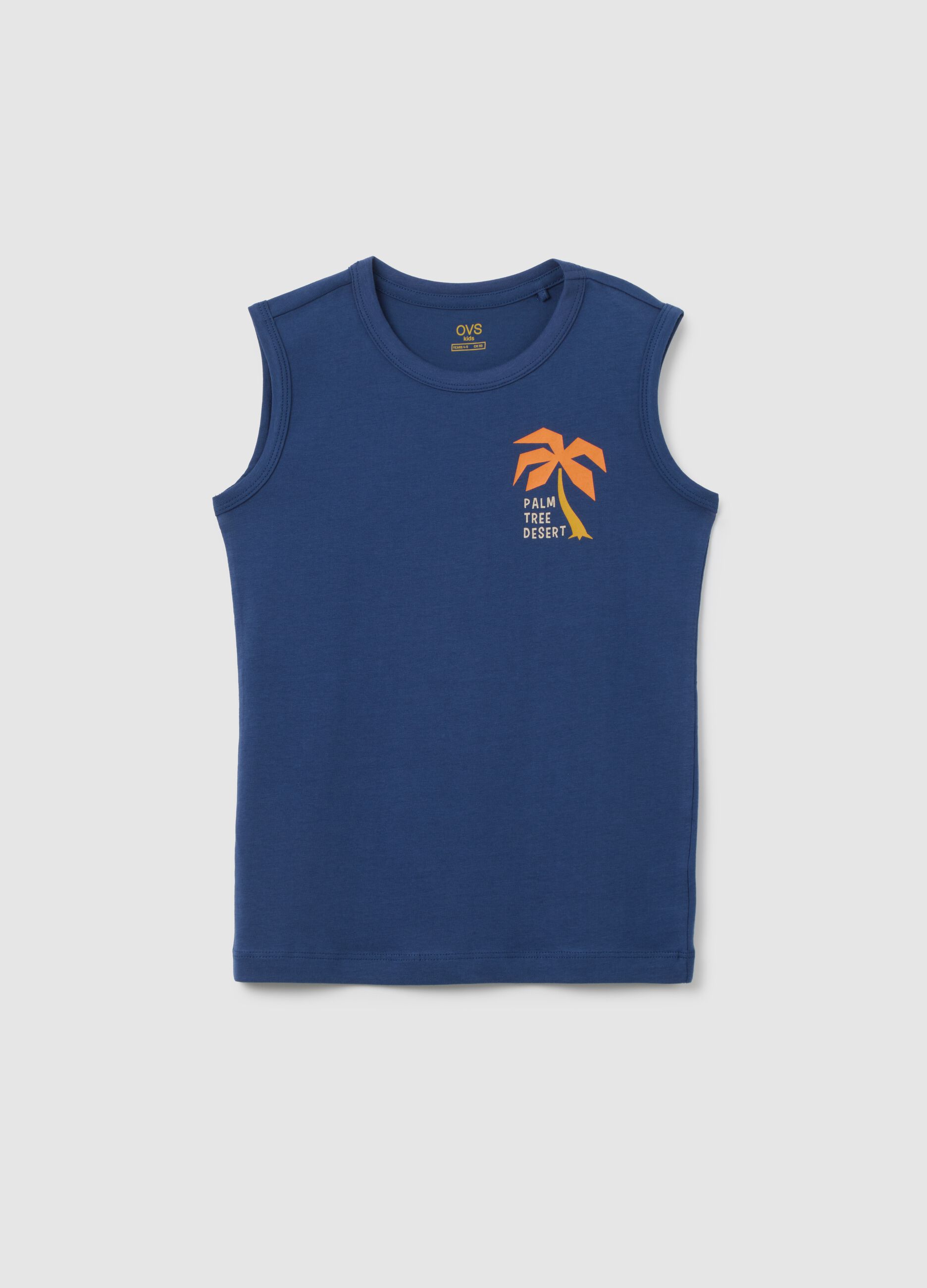 Children's pure cotton blue tank top regular fit