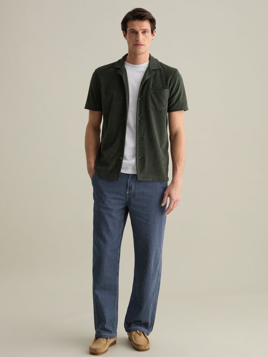 Polo shirt in chenille with pocket_1