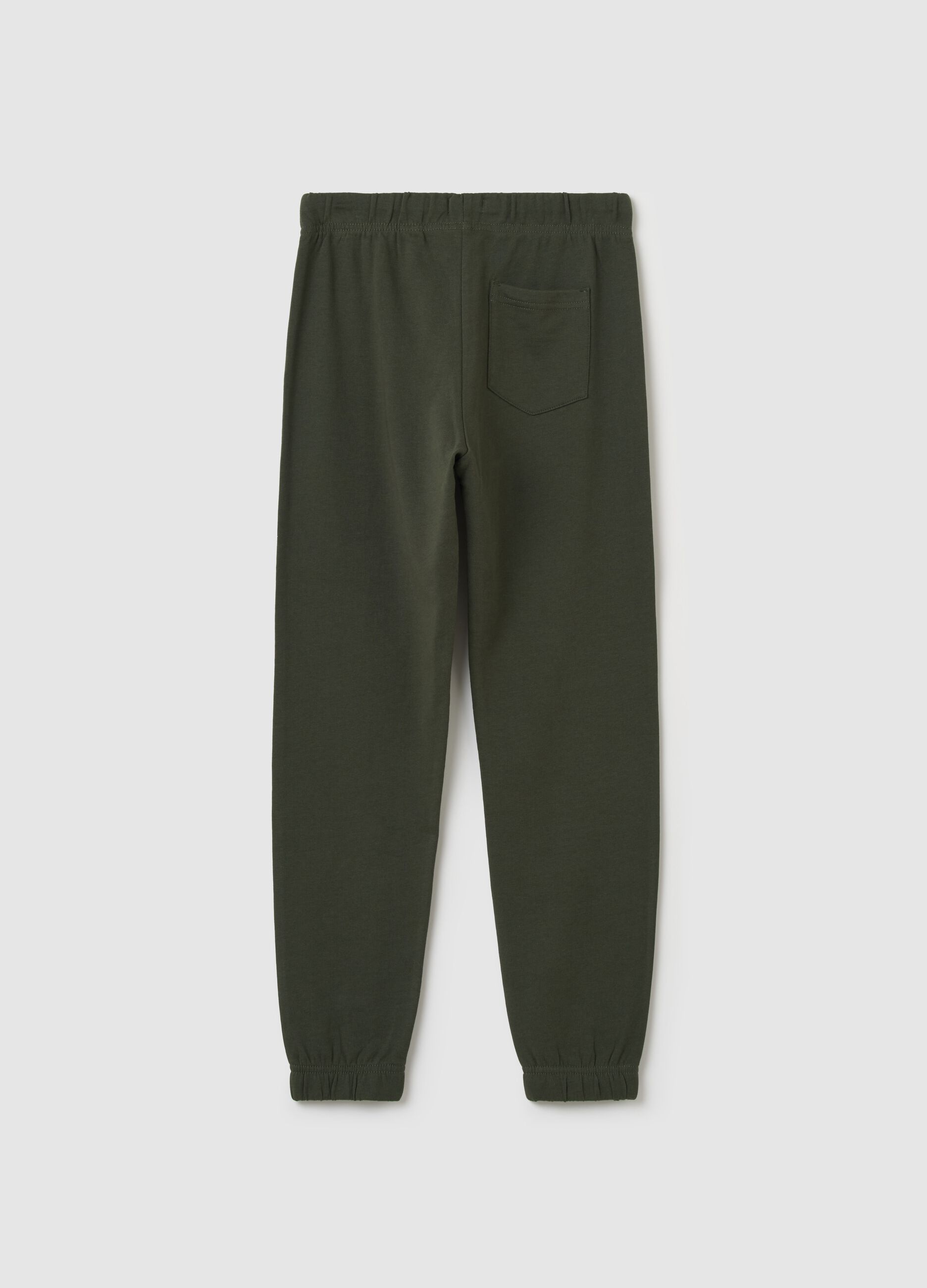 Joggers with drawstring and "Fire" print