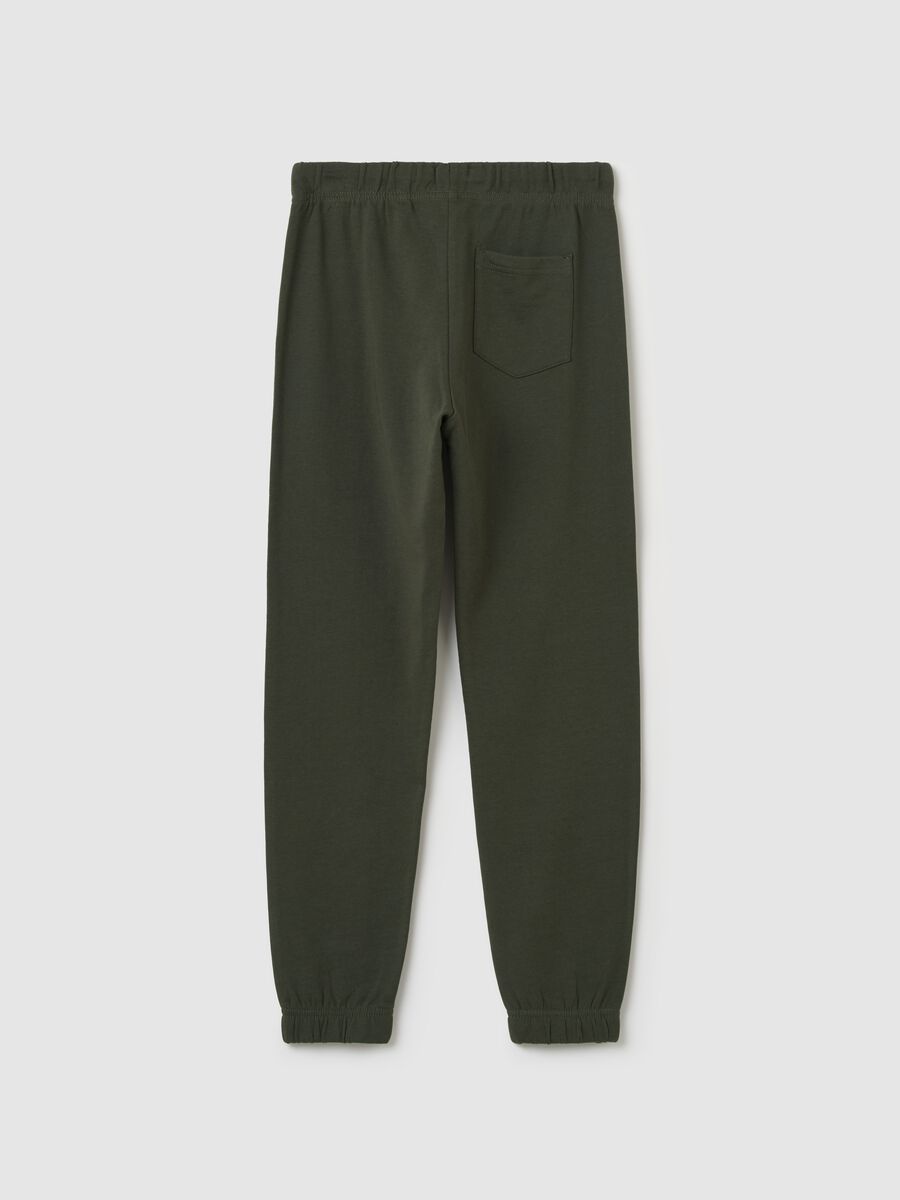 Joggers with drawstring and "Fire" print_4