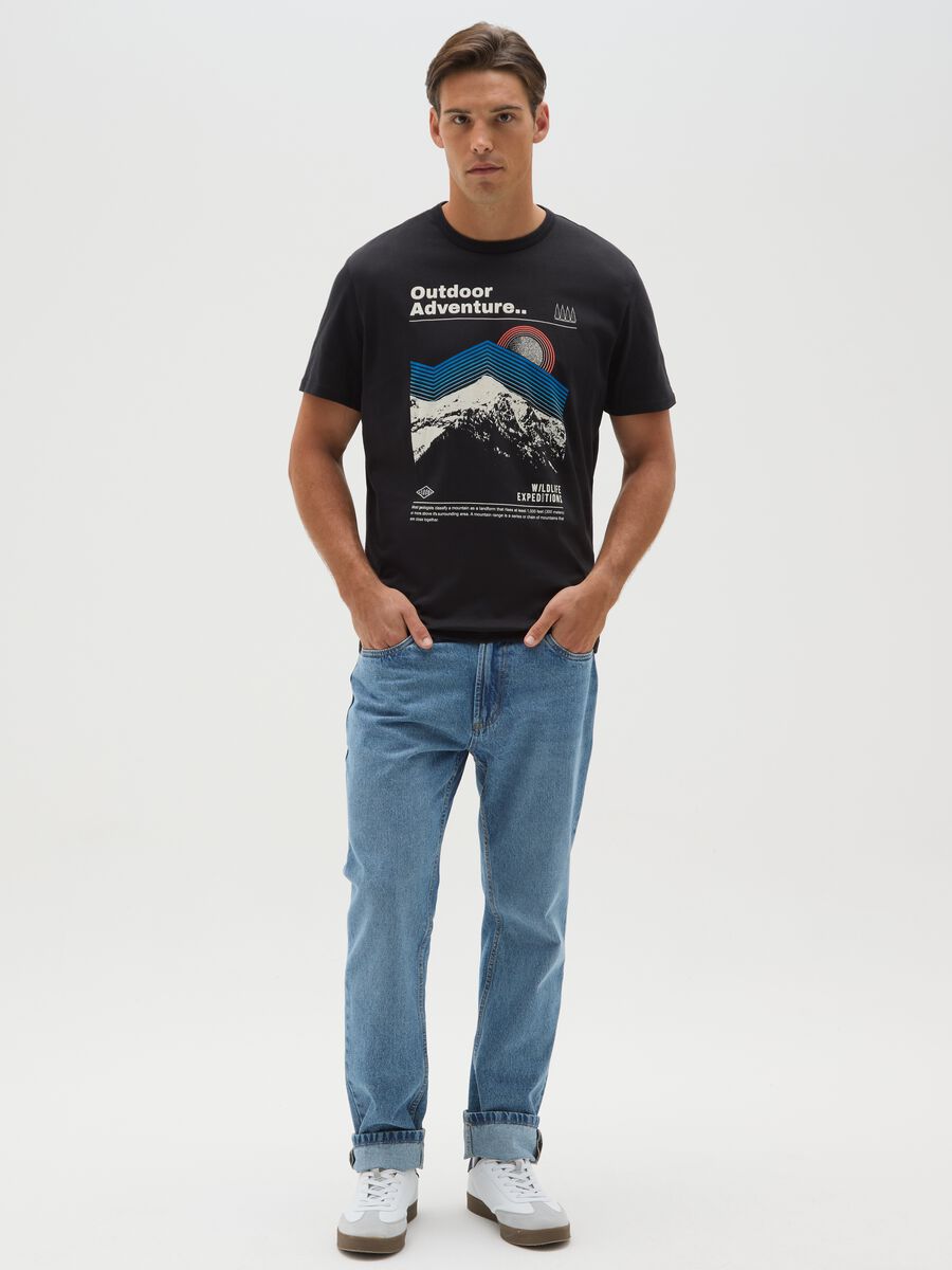 Men's black pure cotton t-shirt regular fit_1