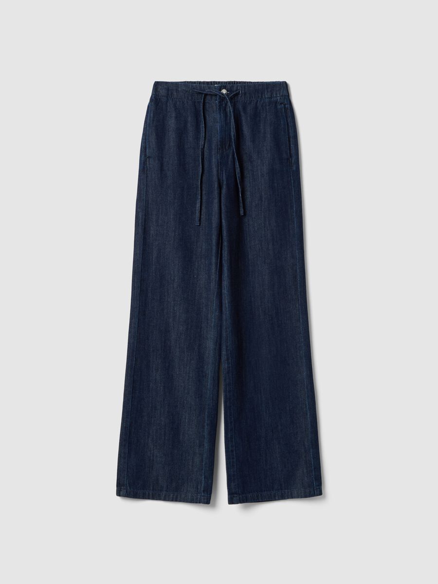 Pure Cotton Blue Denim Relaxed Fit Jogger Jeans_4