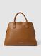 Borsa marrone a mano con chiusura zip_0