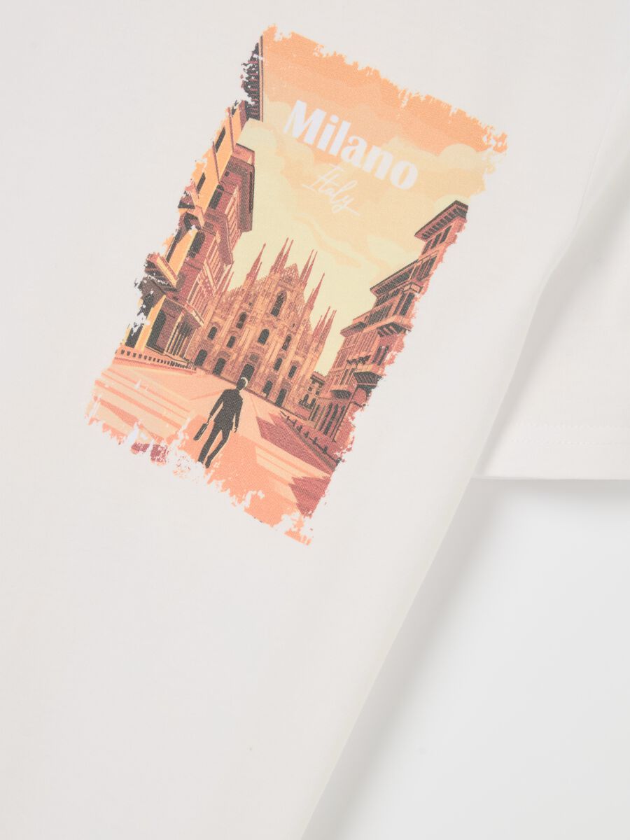 Cotton T-shirt with "Milano Italy" print_5