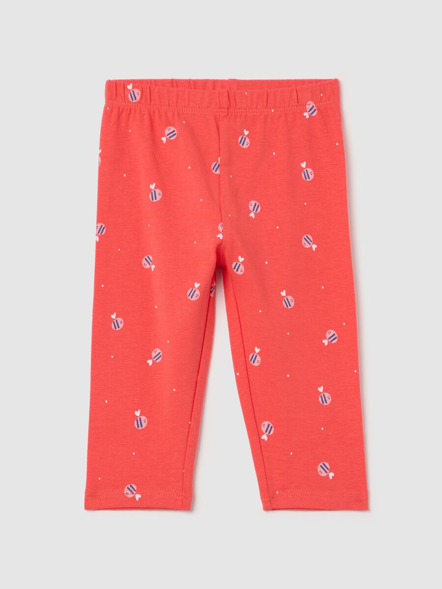 Three-quarter leggings with print_0