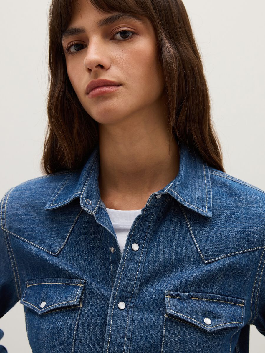 Pure Cotton Denim Regular Fit Shirt_3