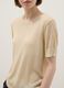 Beige viscose blend regular fit T-shirt with transparent accents_3
