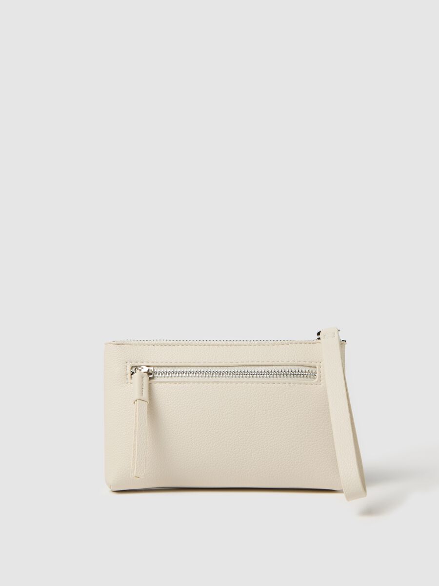 Textured-effect ecru clutch_0