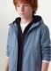 Blue oversized rain jacket with hood and zip for boys_0