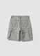 Shorts cargo grigi in misto cotone e viscosa baggy fit_4
