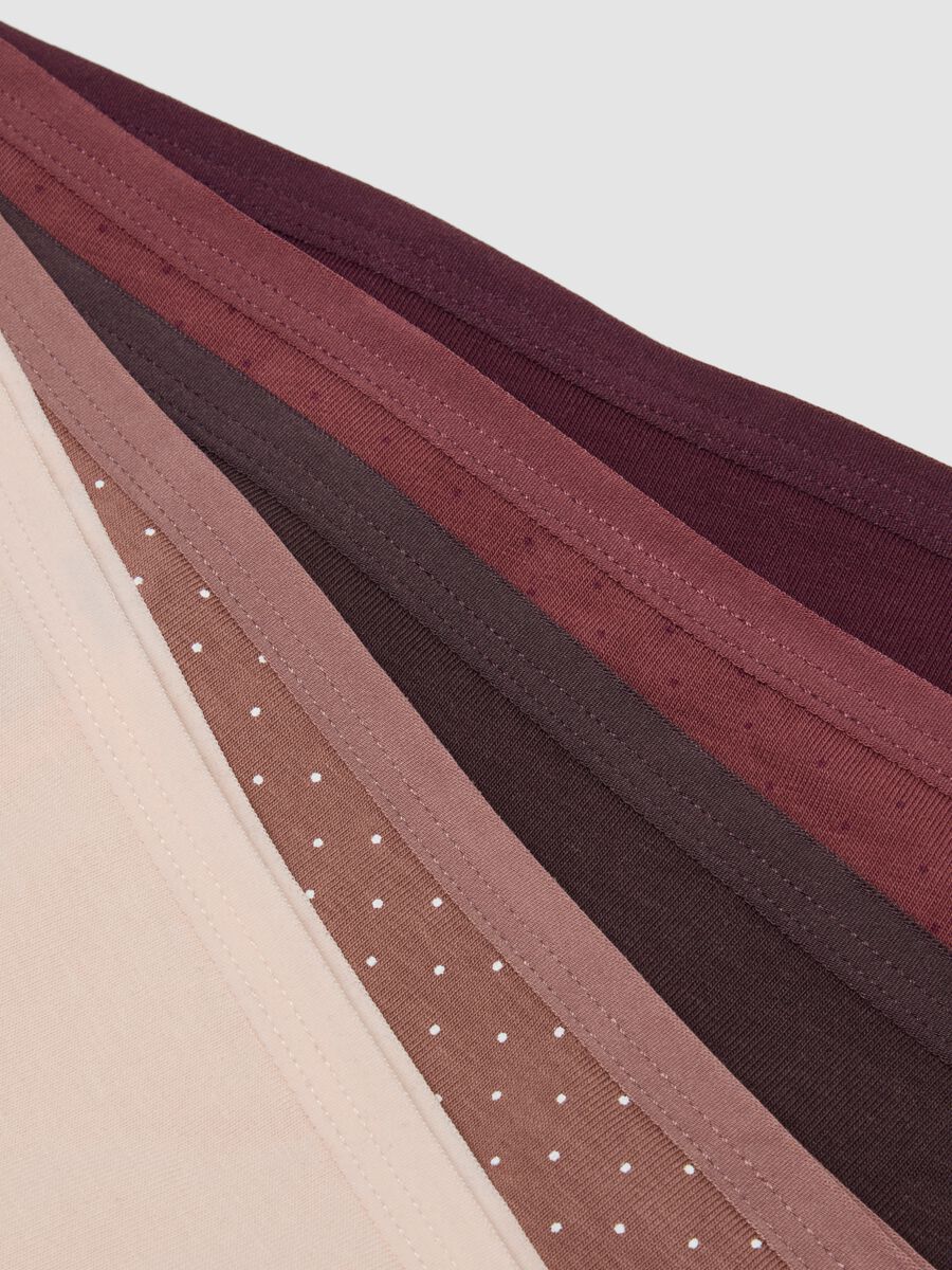 Multipack di cinque slip brasiliane multicolor in cotone elasticizzato_5