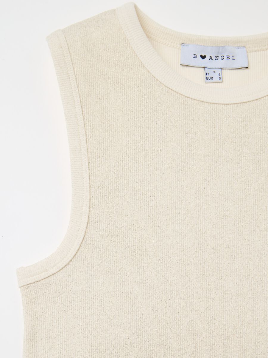 Tank top crop a costine con lurex_5