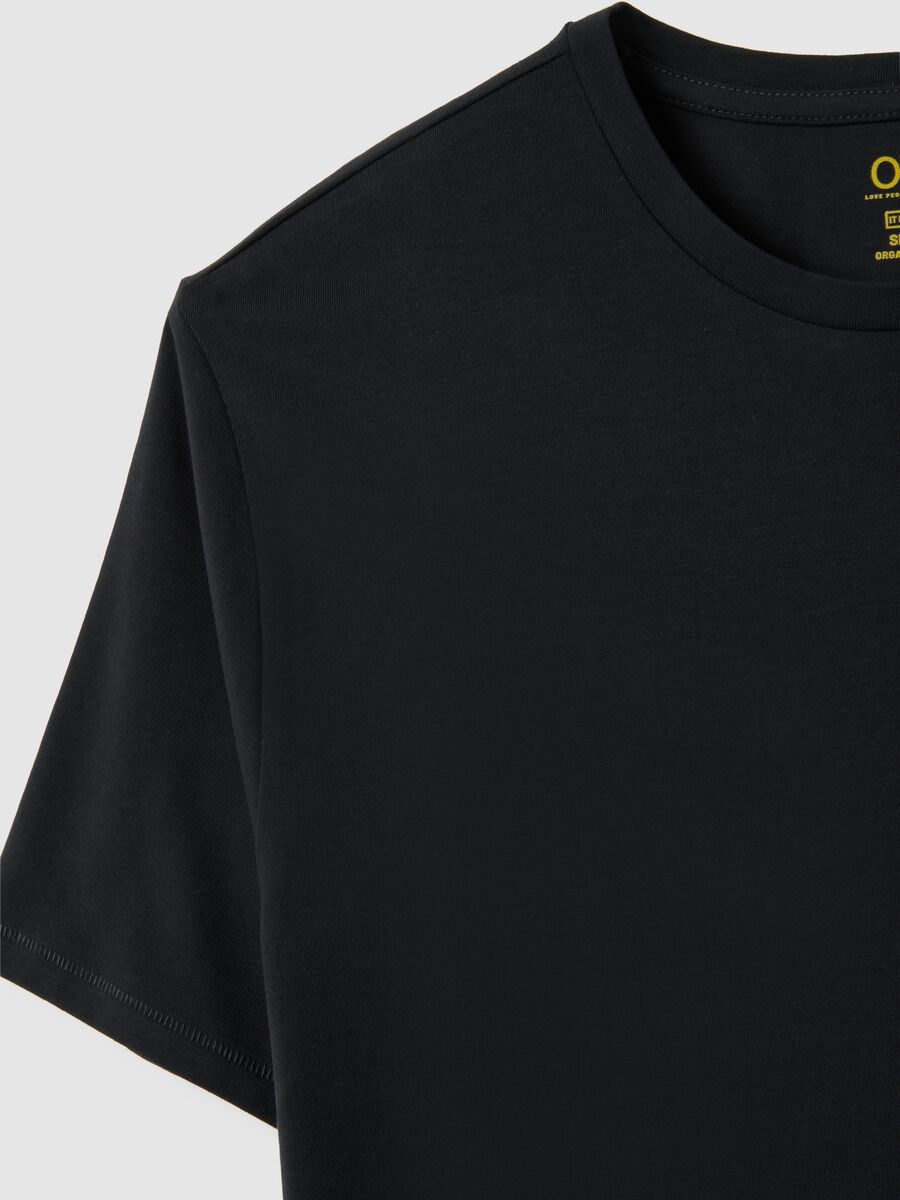 Men's Black Slim Fit Stretch Cotton T-shirt_5