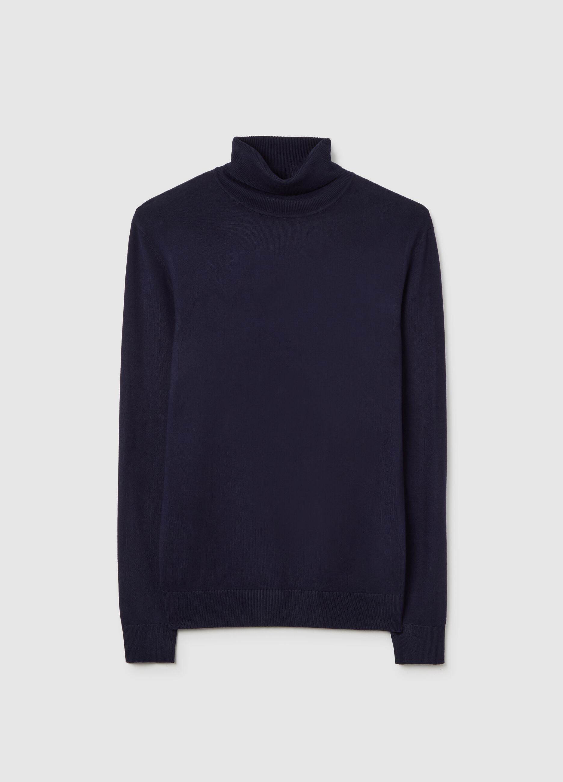 Blue Turtleneck Regular Fit