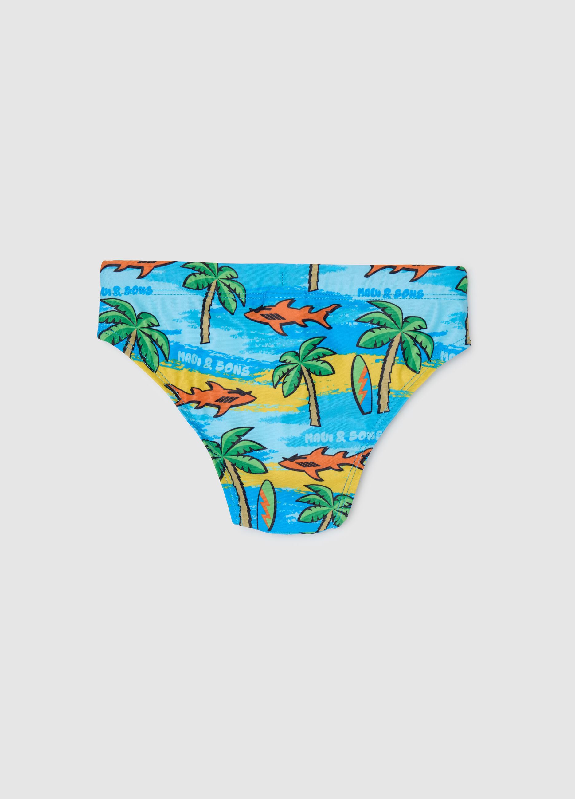Maui & Sons Graphic Swim Brief