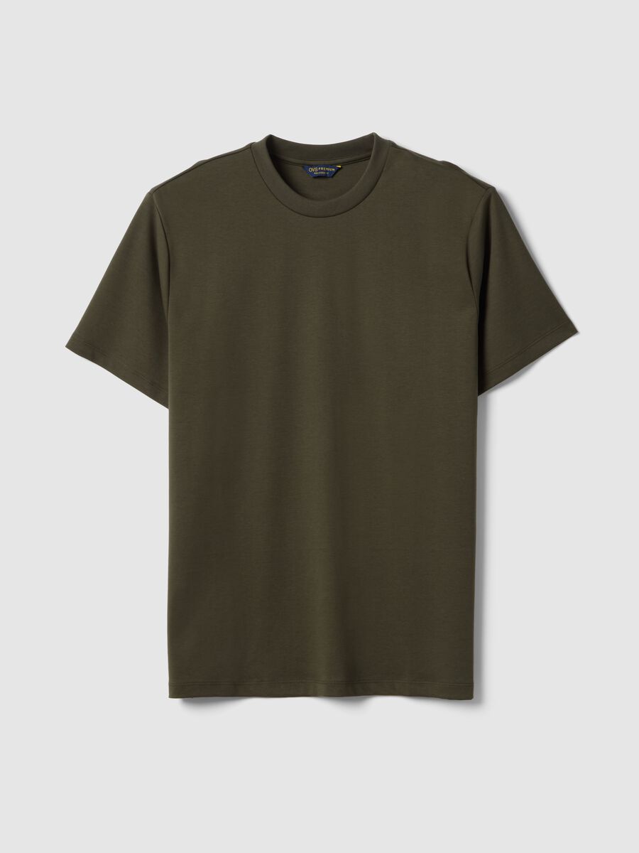 T-shirt girocollo in puro cotone verde regular fit_4