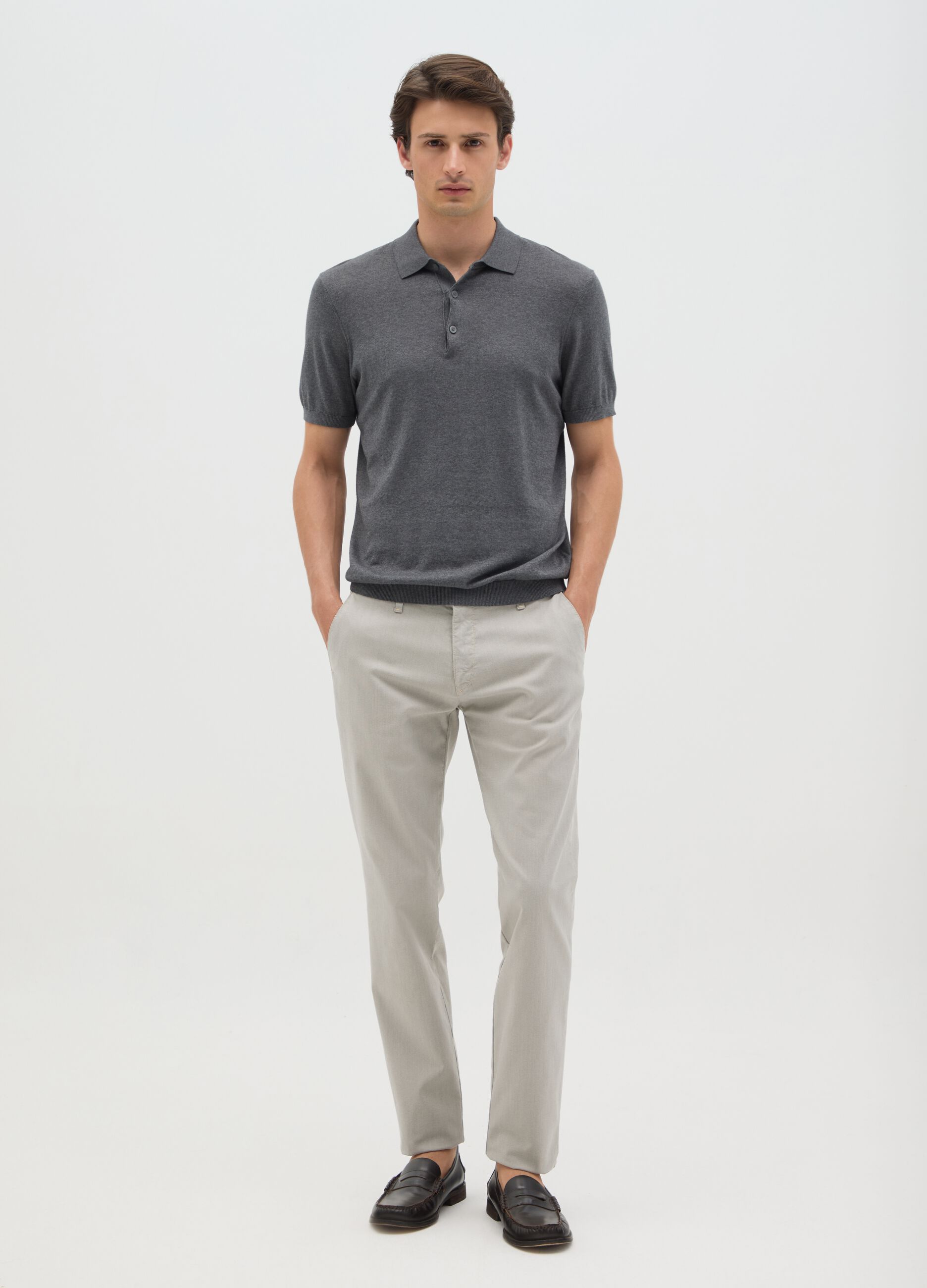Pantaloni da uomo in cotone elasticizzato slim fit