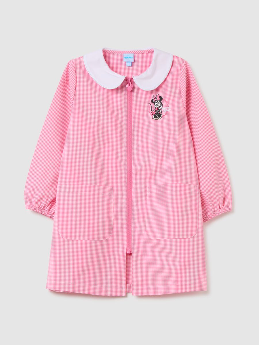 Multicolour cotton blend school apron for girls with Minnie_0