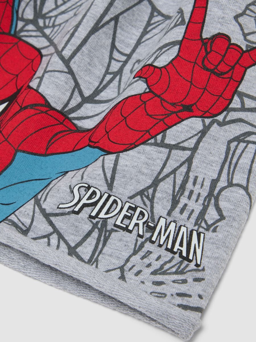 Grey stretch cotton jersey Spider-Man print hat for boys_2