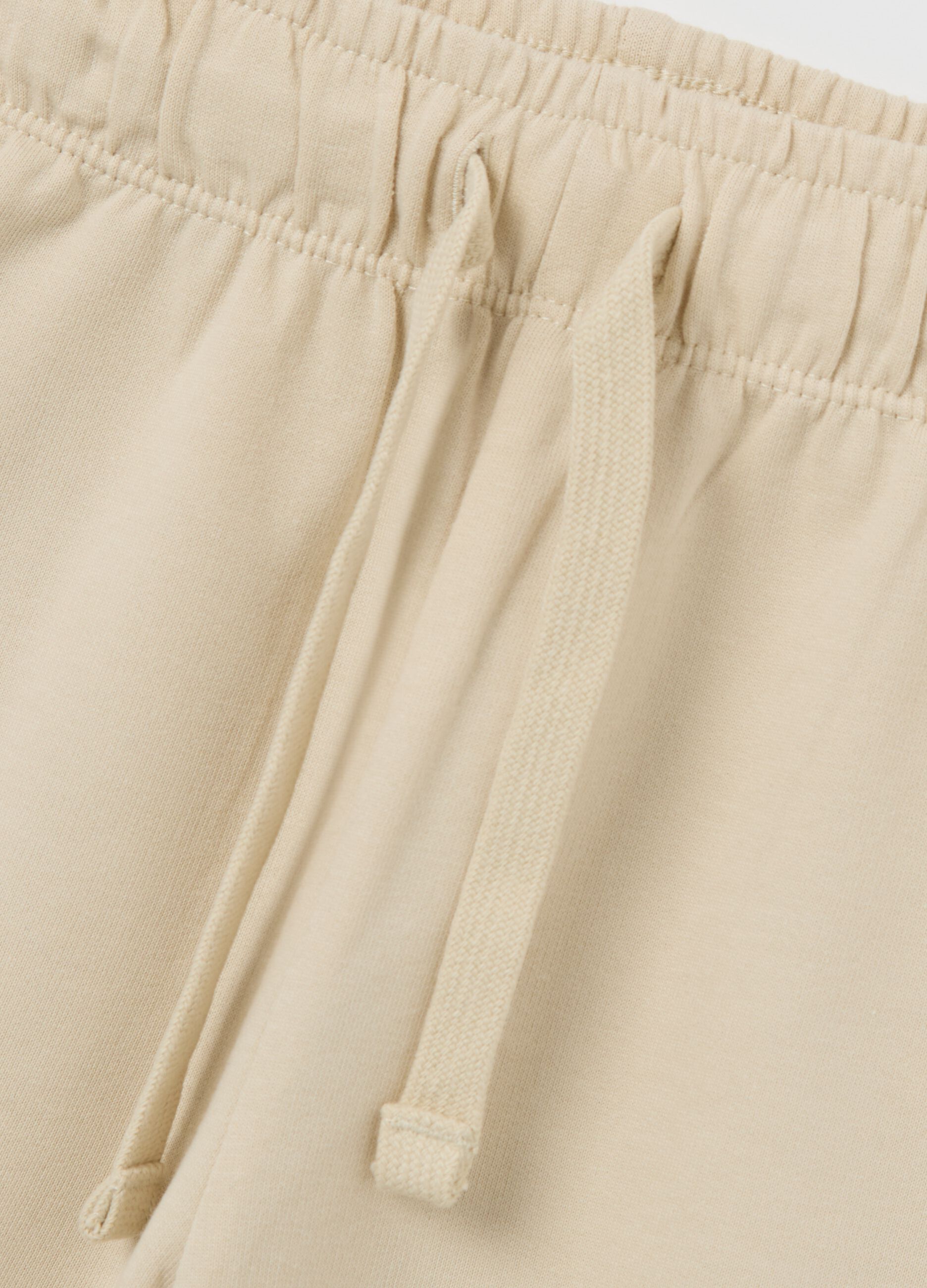 Two-pack blue and beige shorts in cotton with drawstring