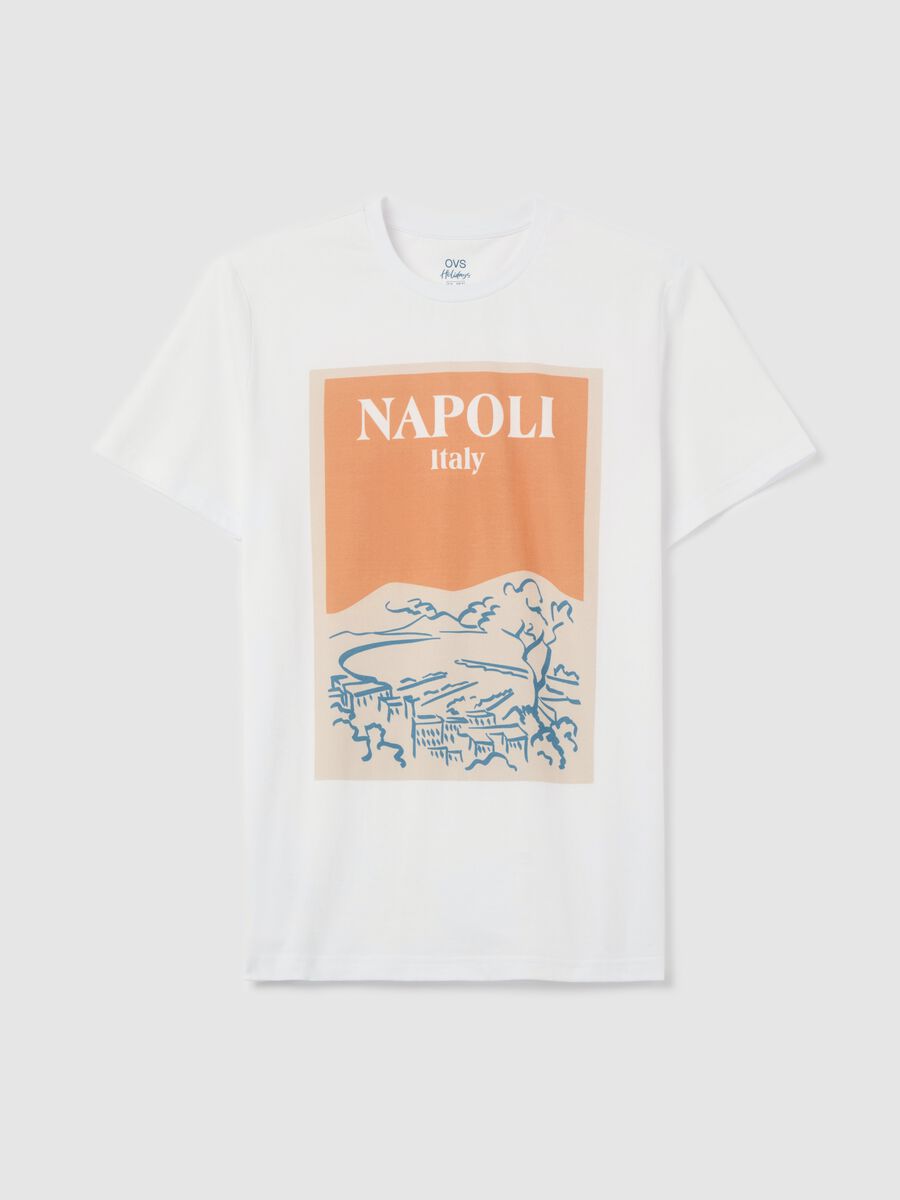 Cotton T-shirt with "Napoli Italy" print_4
