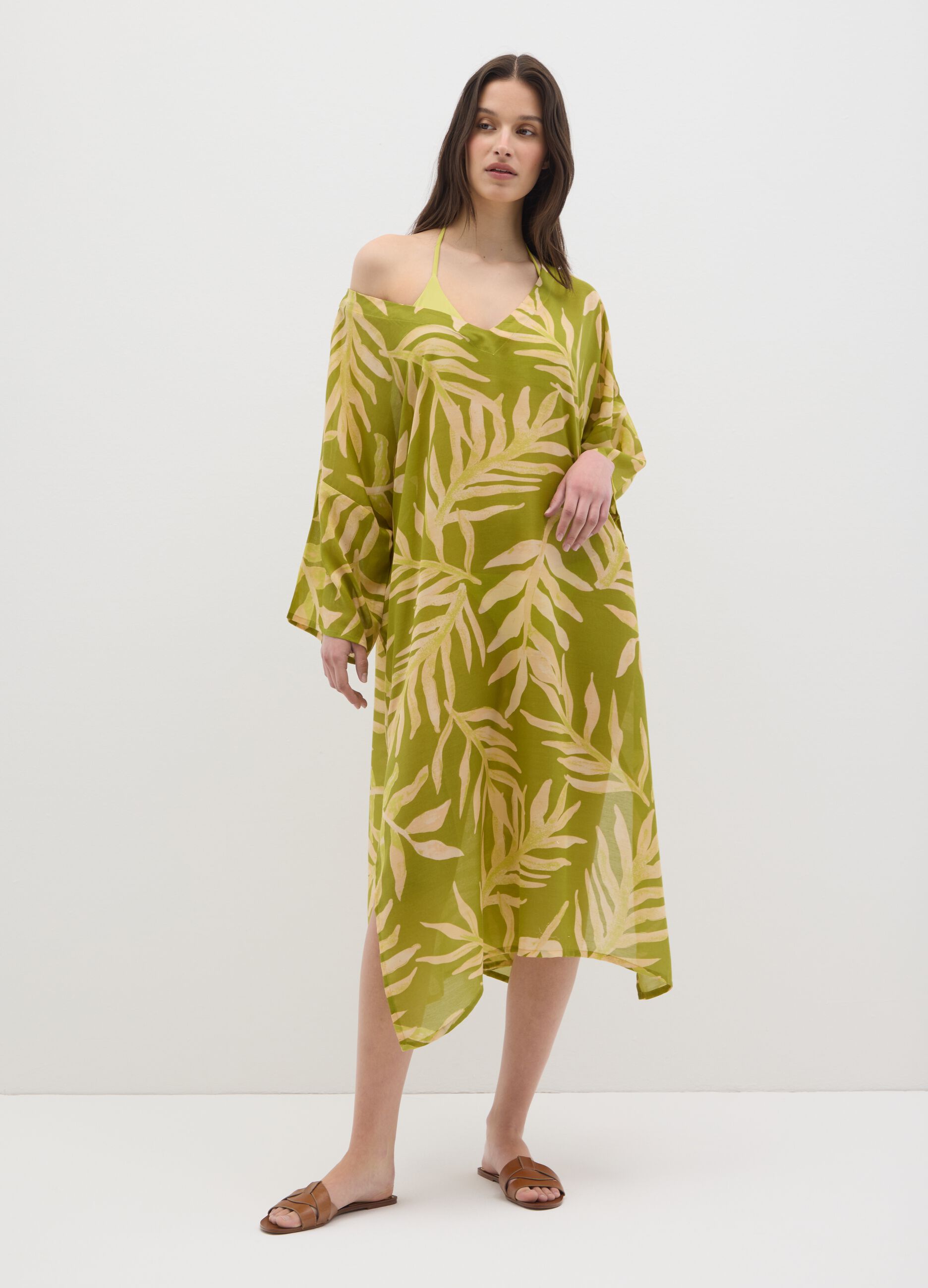 Women's Kaftan Dress in Multi-Colour Blend
