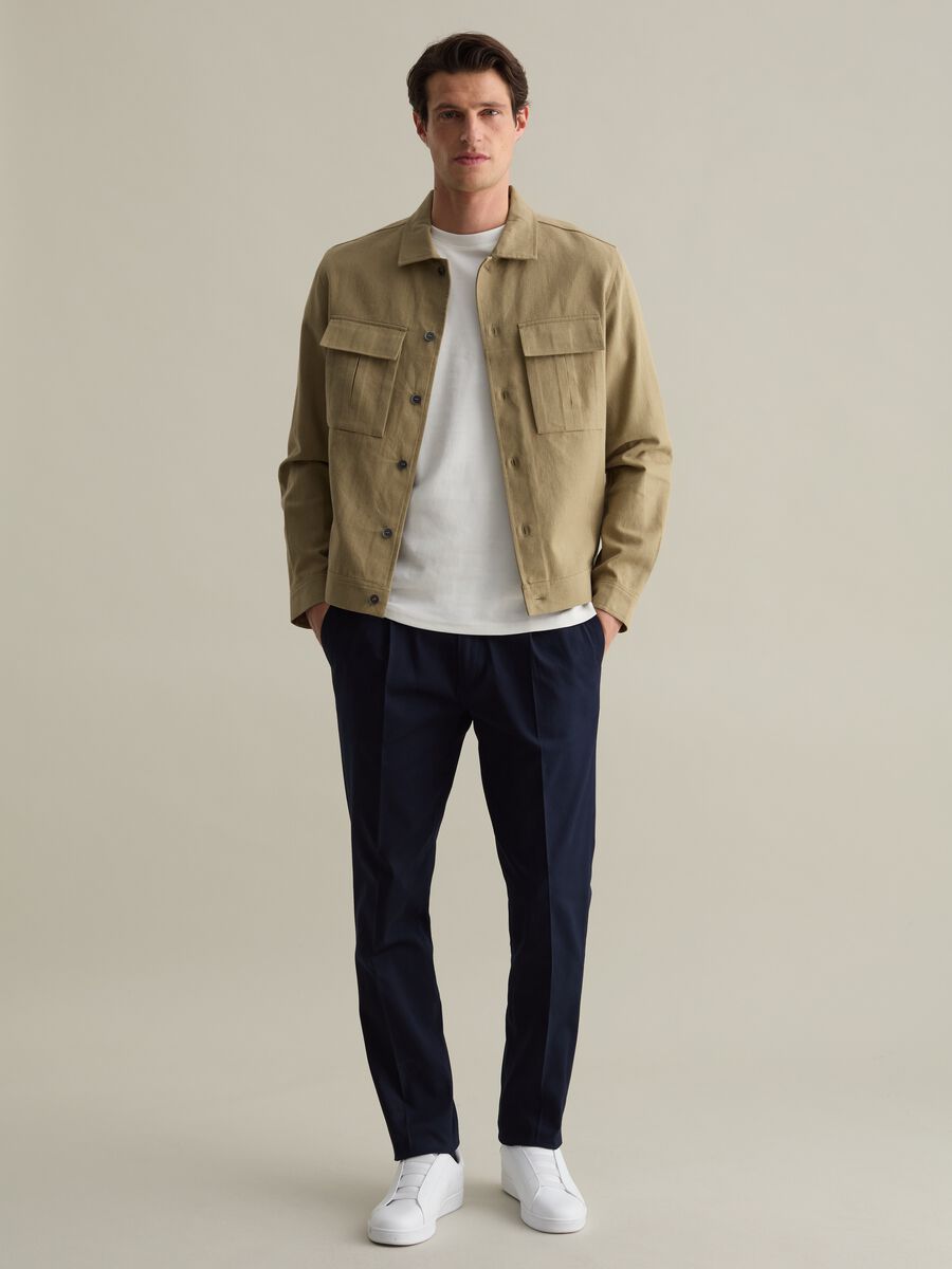 Shacket in linen and cotton twill_1