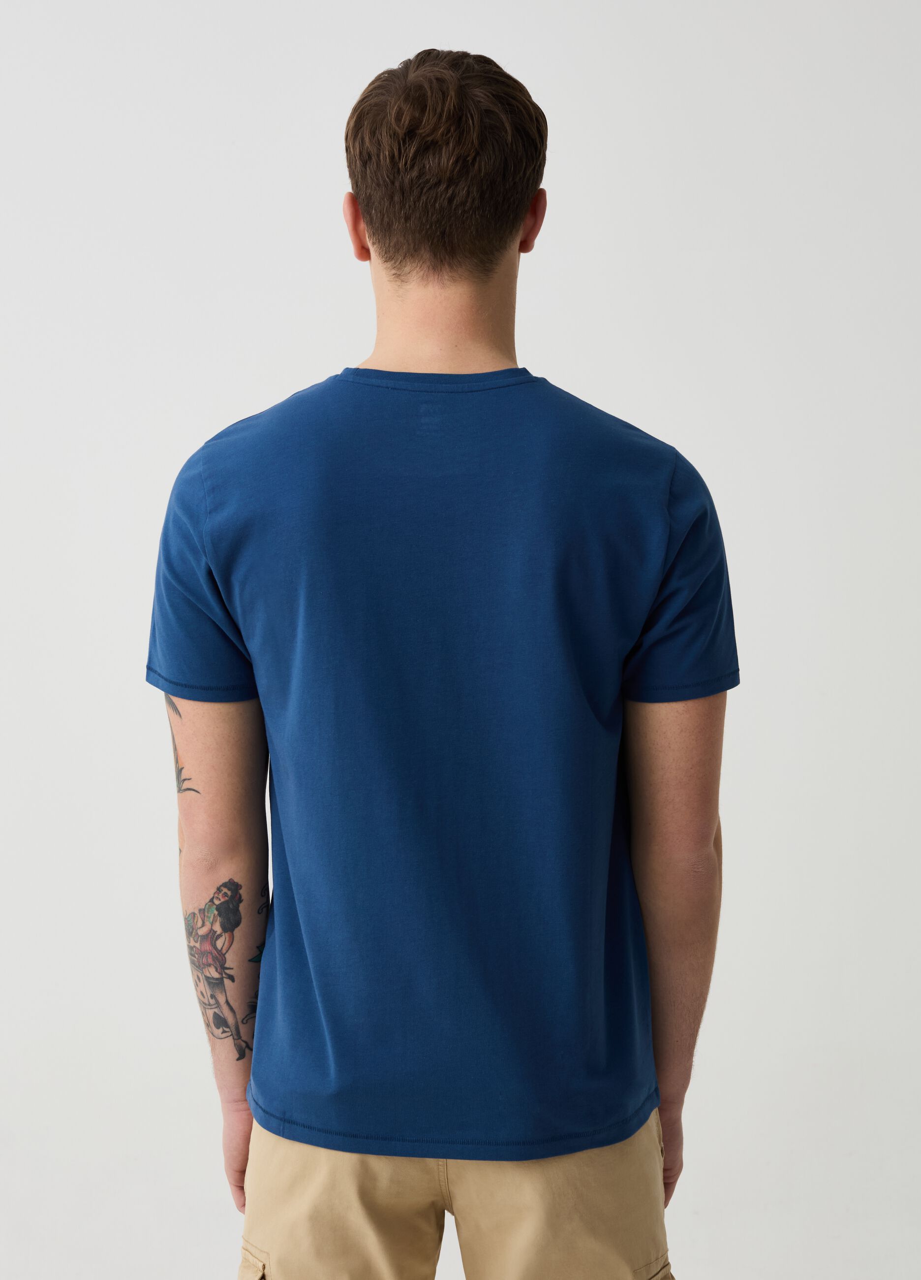 Slim-fit T-shirt in stretch organic cotton